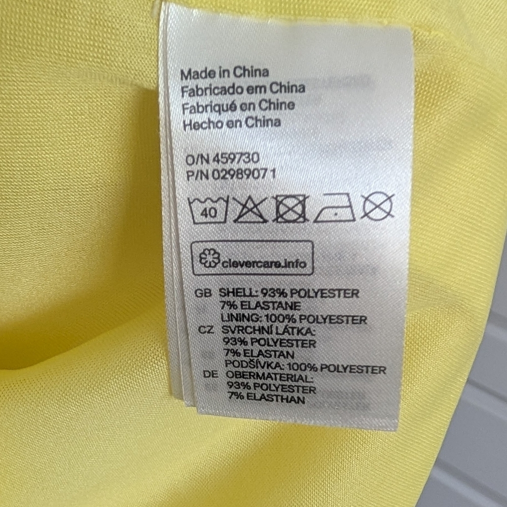 H&M Yellow Sleeveless Midi Dress SZ 10 - Picture 7 of 7